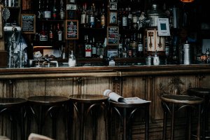 A dusky bar in Amsterdam