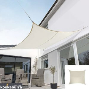 Kookaburra® 3.6m Square Ivory Waterproof Woven Shade Sail