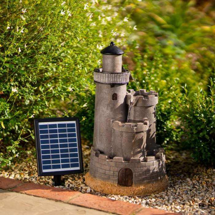 castle based solar water feature