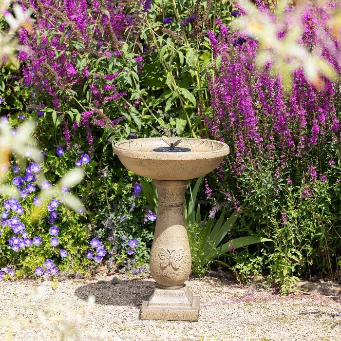 Buy 84cm Butterfly Brook Solar Bird Bath Water Feature with Lights